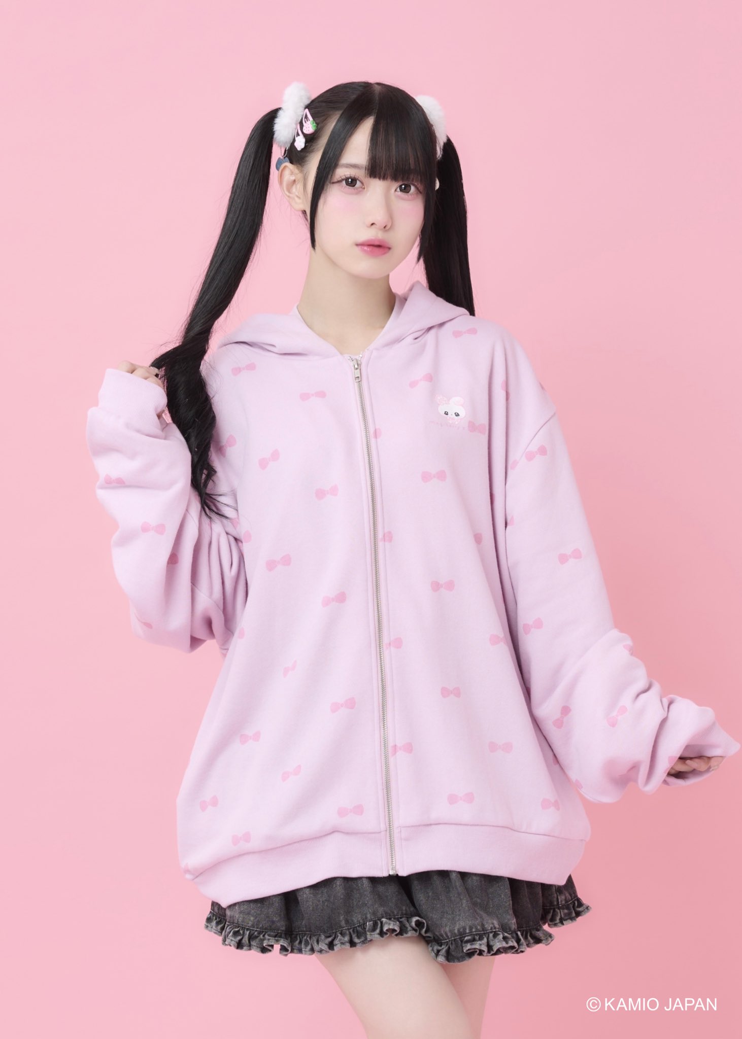 Hauls まじベリパーカー ブルー セール】リボンまみれ☆まじベリコラボZIPパーカー（パーカー