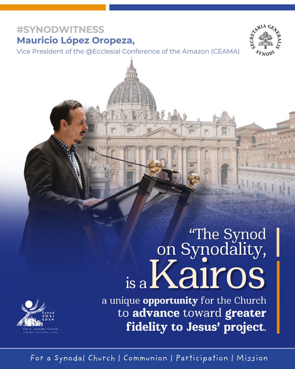 Synod_va's tweet photo. #synodwitness: Mauricio Lopez Oropeza, Vice President of the Conference of the Amazon and facilitator during @16th Ordinary General Assembly of the Synod of Bishops proposes a reflection of the Lights and Shadows of the #Synod.
Read : https://t.co/6d38OHMIop https://t.co/BiGYWaCnyI