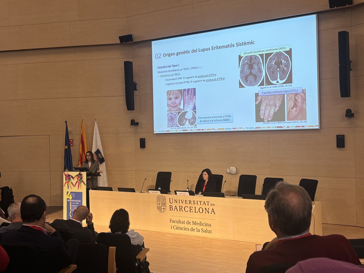 reuma_santpau's tweet image. La Dra. @HCodesM presenta una revisió del “Lupus Monogènic” a la taula del grup Pedia-Cat a la #DiadaReuma25 de la @SCReuma.

Els trets diferencials són l’inici precoç, sexe masculí, herència mendeliana i poca resposta a tractaments convencionals!