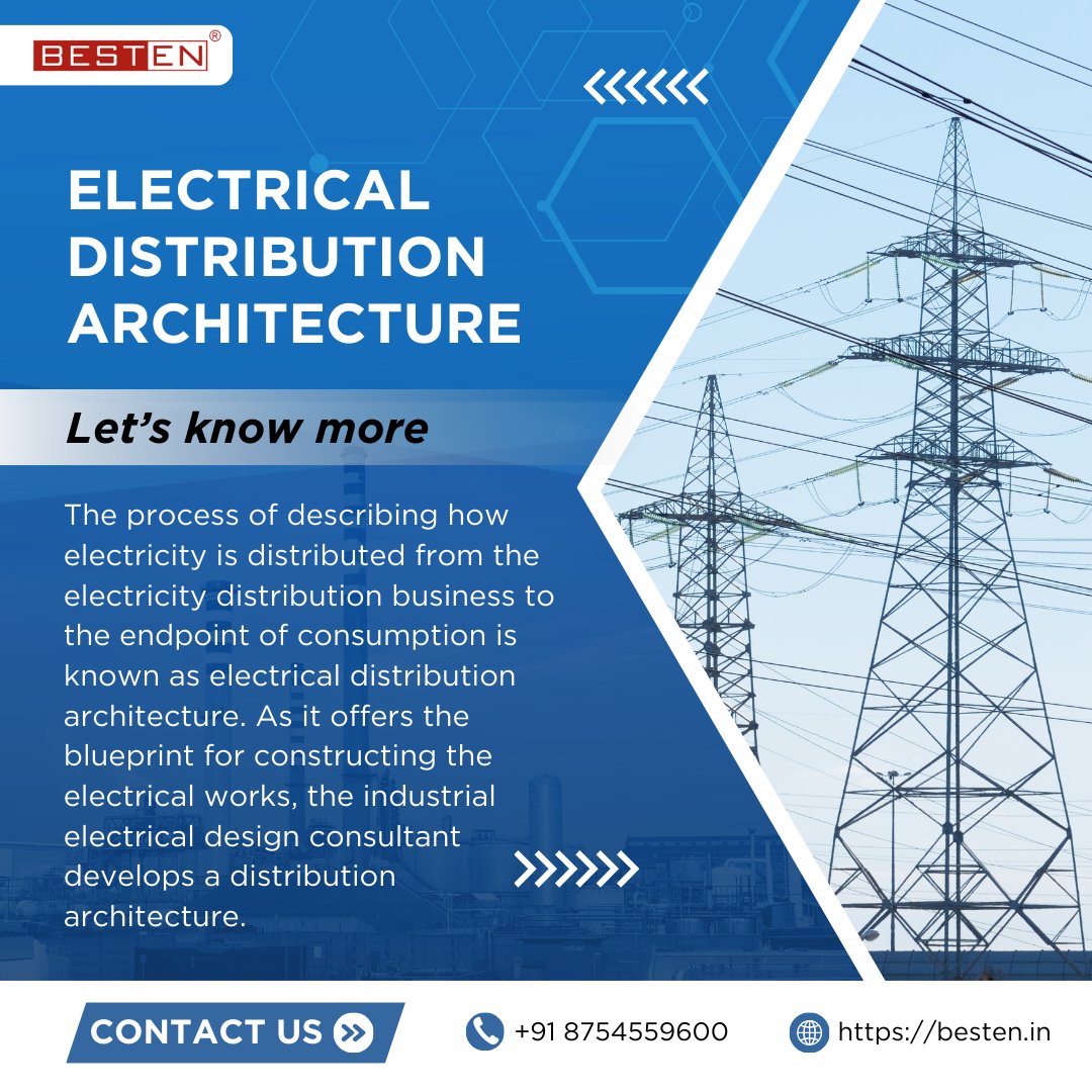 BestenIndia's tweet photo. Electrical Distribution Architecture
As it offers the blueprint for constructing the electrical works, the industrial electrical design consultant develops a distribution architecture.
Read more: https://t.co/HDovEOCEEd
#ElectricalDistribution #ElectricalDesign #FactoryDesign https://t.co/IUxjm8U9RG