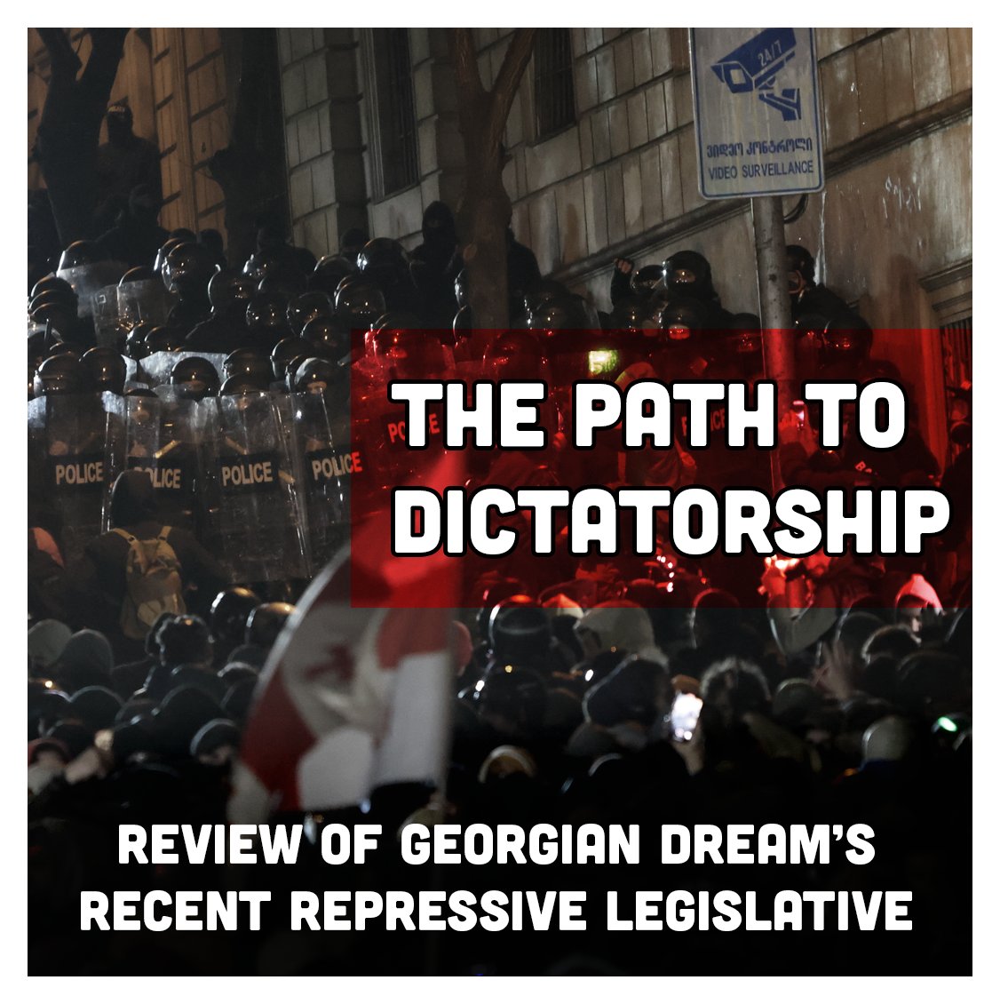 Transparency_GE's tweet photo. ‼️ Since December 2024, Georgian Dream has introduced a series of repressive legislative amendments that grossly violate fundamental human rights and freedoms. These changes are aimed at restricting—or outright abolishing—freedom of expression, freedom of assembly, media freedom, political pluralism, and civil activism. The legislative amendments create a legal framework for the establishment of a full-fledged dictatorial regime in the country.

Read more about The Path to Dictatorship: Review of Georgian Dream’s Recent Repressive Legislative Initiatives: https://t.co/R1zUGNB0v3