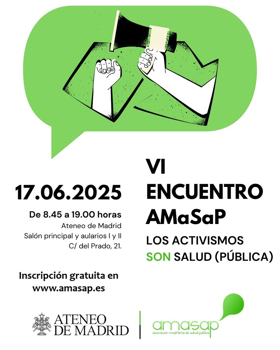 Tenéis hasta el 30 de abril para enviarnos vuestras comunicaciones 📰para el IV Encuentro de AMaSaP, ¡os esperamos!
Consulta las normas de envío en: amasap.es/vi-jornada-ama…