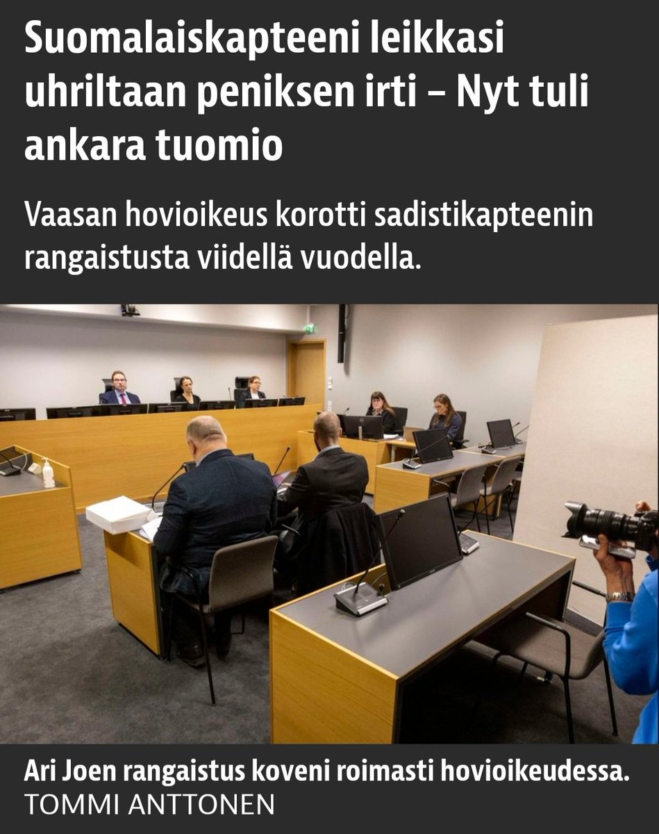 9 vuotta on ankara tuomio? Pyh. Jenkeissä toi sadisti istuisi koko lopun ikäänsä linnassa, täysin oikeutetusti.

iltalehti.fi/kotimaa/a/3659…