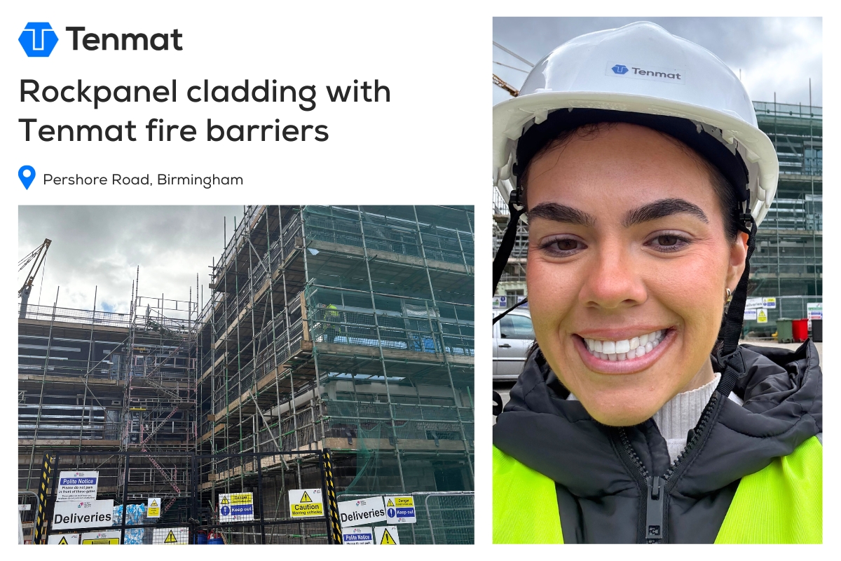 Emily recently visited a project in Birmingham which utilises Tenmat 102/50 and NVFB cavity barriers behind Rockpanel. 

#Birmingham #Construction #building #firesafety