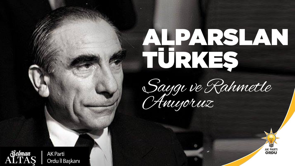 Vefatının sene-i devriyesinde, Milliyetçi Hareket Partisi Kurucu Lideri, vatan ve millet sevdalısı Başbuğ Alparslan Türkeş'i saygı ve rahmetle anıyorum.

Ruhu şâd, mekanı cennet olsun inşallah.