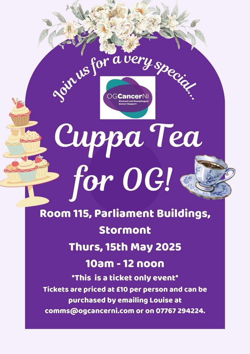 All Ireland Cancer Network (AllCaN) Oesophageal (@allcan_bcr) on Twitter photo Join <a href="/OGCancerNI/">OGCancerNI</a> for some tea/coffee on Thursday 15th May 2025 in Room 115 in the Stormont Parliament Buildings! 🫖 Tickets (£10) can be purchased from Louise (comms@ogcancerni.com or at 07767 294224). ☕️ Join <a href="/OGCancerNI/">OGCancerNI</a> for some tea/coffee on Thursday 15th May 2025 in Room 115 in the Stormont Parliament Buildings! 🫖 Tickets (£10) can be purchased from Louise (comms@ogcancerni.com or at 07767 294224). ☕️