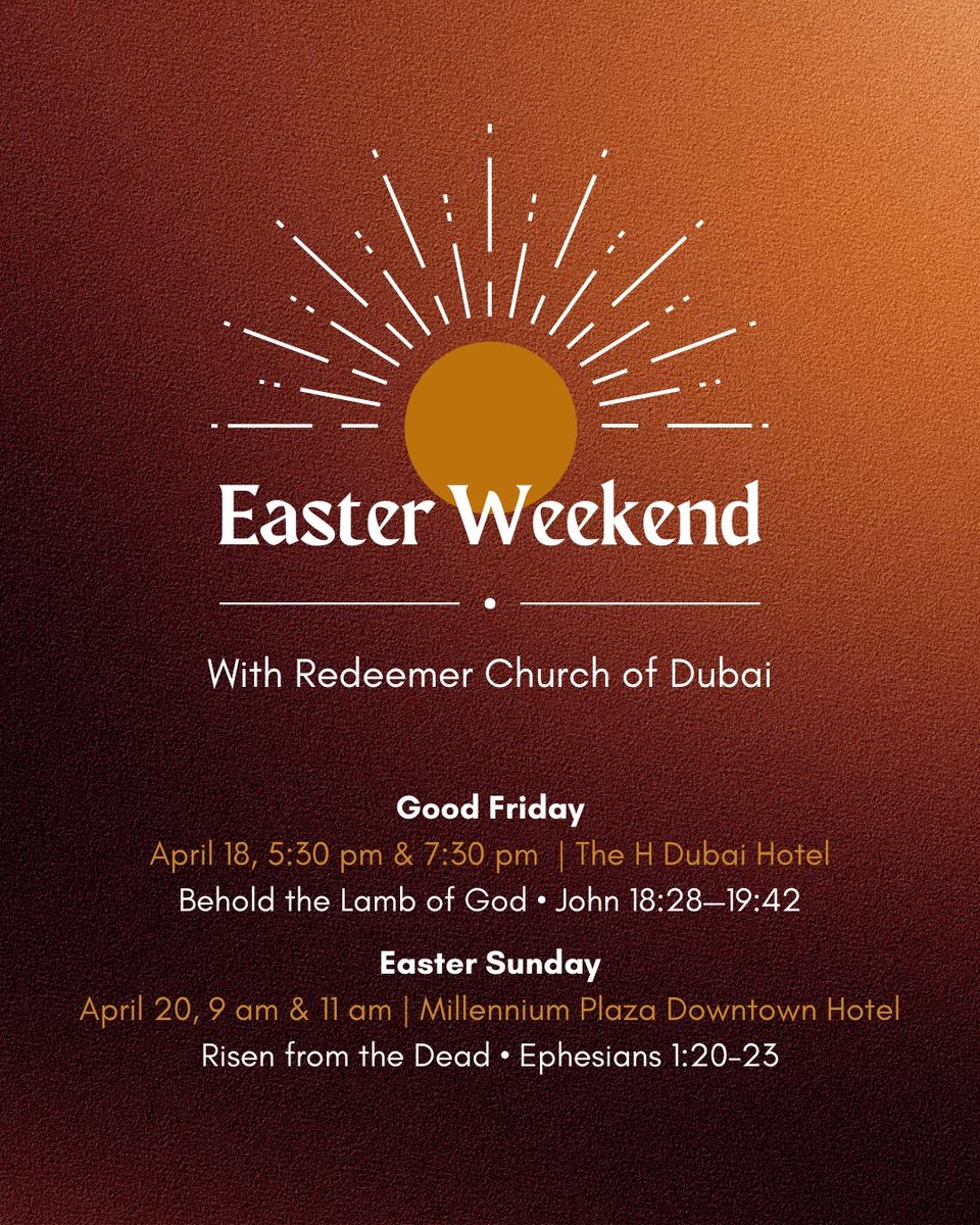 The death and resurrection of Jesus Christ are the most pivotal events in the history of the world. Join us as we behold our Lord’s grief and glory this Easter Weekend! We will reflect on our Savior's sacrifice on Good Friday and rejoice in his victorious resurrection on Sunday.