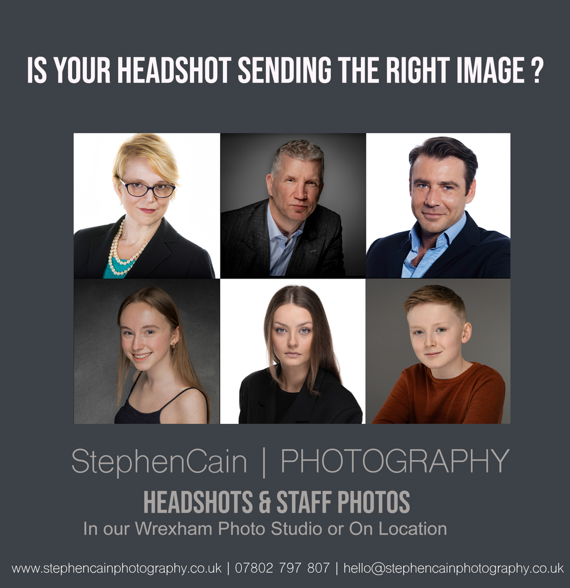 PROFESSIONAL HEADSHOTS FOR CHILDREN &amp; ADULTS – TOP TIPS - Wrexham Studio

•Natural skin tones textures and colour
•Different poses to showcase personality and good posture
•Sharp images with good hair detail and bright eyes
•Book at - stephencainphotography.co.uk/booking