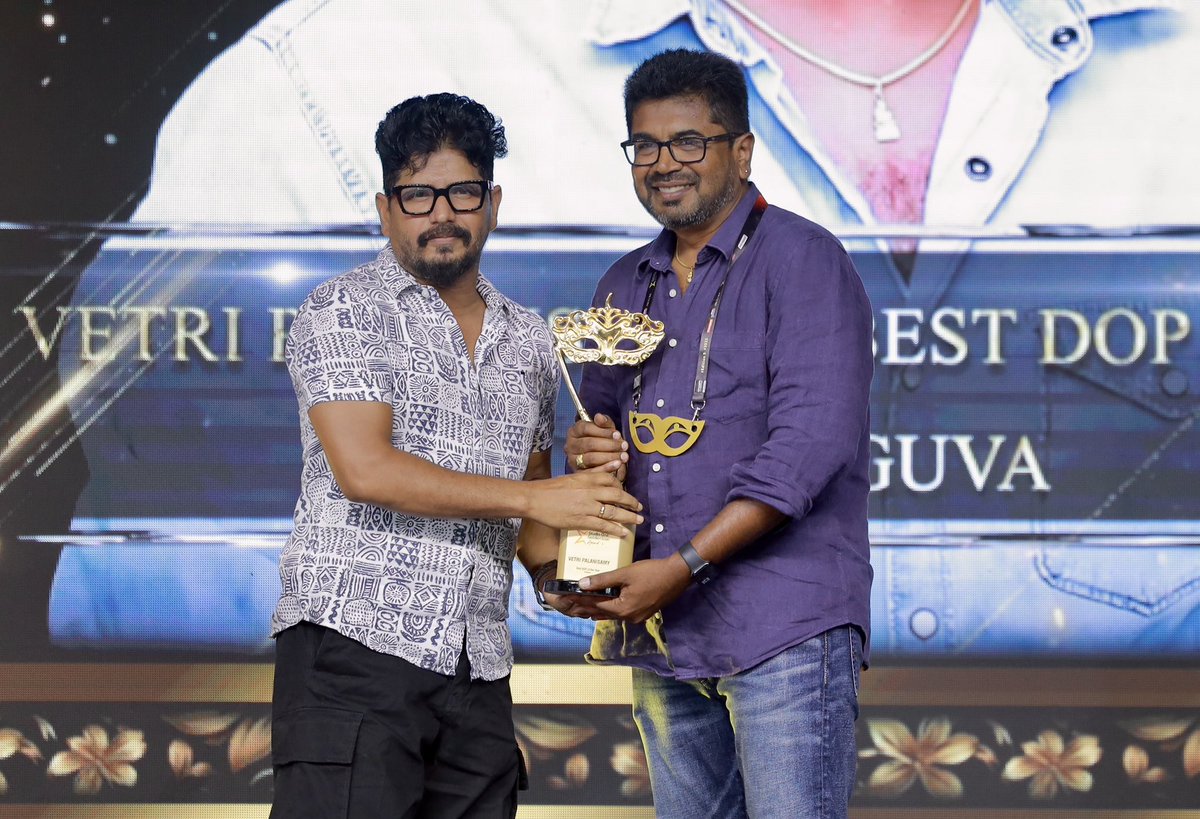vetrivisuals's tweet photo. Honored to receive the Studio One Golden Icon Award for Best DOP of the Year for #Kanguva!
Even more special receiving it from National Award-winning DOP @dop_ravivarman Sir.
Big thanks to @directorsiva @Suriya_offl Sir @StudioGreen2 @DoneChannel1 and the entire team ๐๐ https://t.co/hc9G7DOuvL