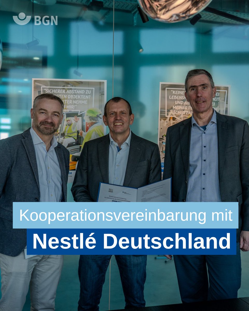 🤝 Neue Kooperationsvereinbarung zwischen Nestlé Deutschland &amp; BGN für mehr Arbeitssicherheit! Gemeinsam setzen wir VISION ZERO um: Null Unfälle – gesund arbeiten. Mit Wissen &amp; Behaviour Based Safety schaffen wir eine Kultur der Sicherheit. 
#VisionZero #Arbeitssicherheit #Nestlé