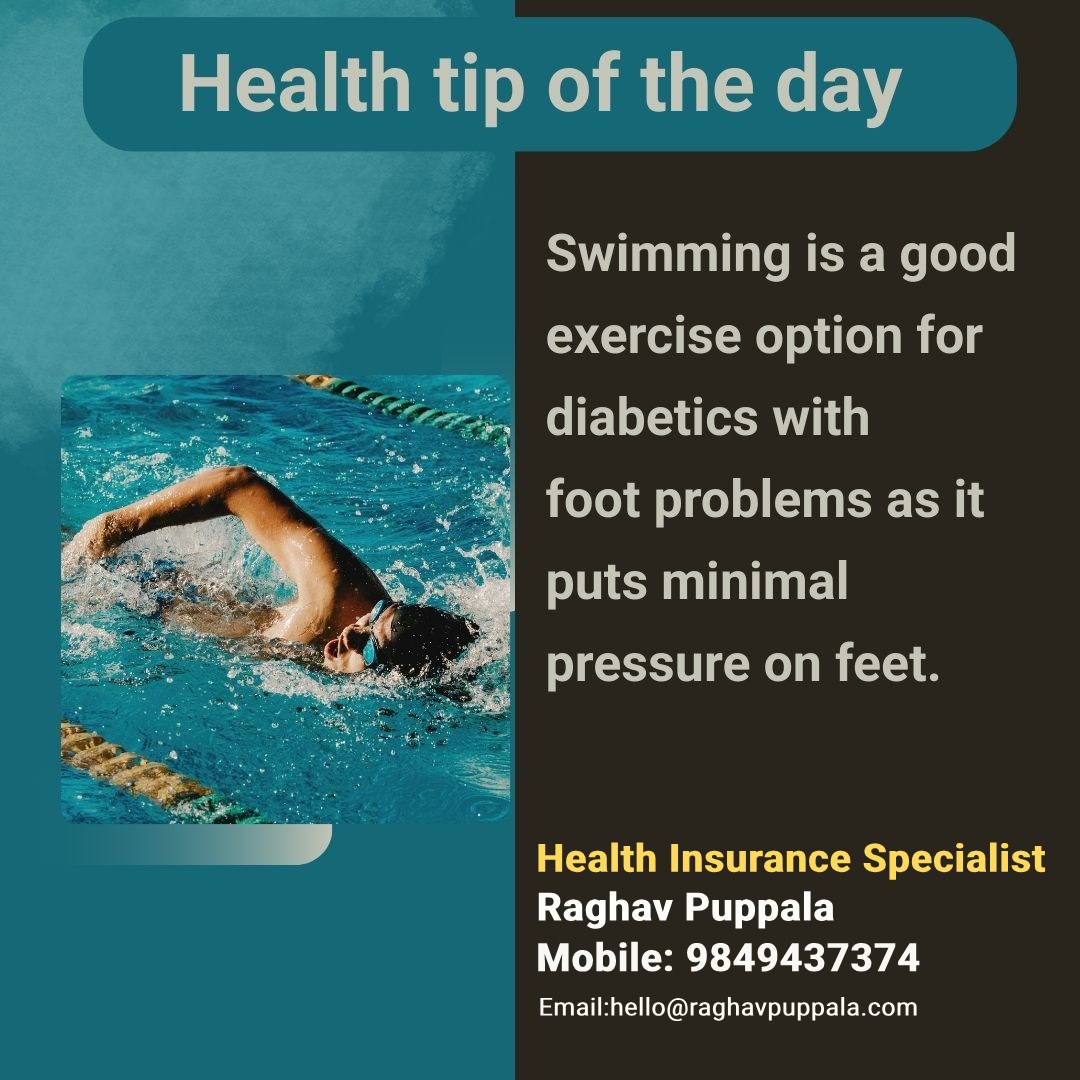 NAdsxcell's tweet image. Health tip of the day
#swimming #goodexercise #option #diabetics #foot #problems #put #minimal #pressure #feet #healthtipoftheday #healthinsuranceadvisor