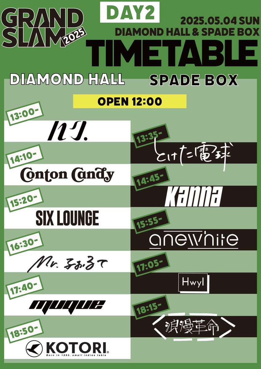 💥タイムテーブル解禁💥】 名古屋新サーキットフェス ◤GRAND SLAM