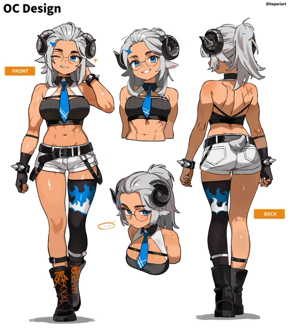 Got a request to design a buff sheep girl!#characterdesign 