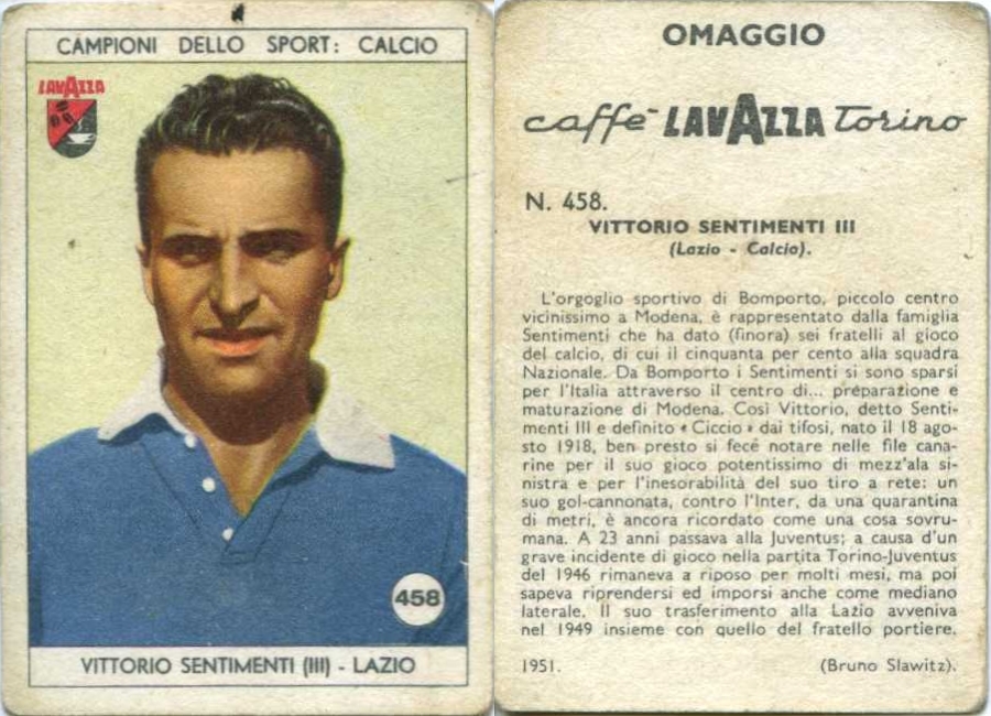 SS Lazio Nostalgia on X: "Arnaldo Sentimenti II (1914), ex Napoli, allena  le giovanili della #Lazio a metà degli anni '50 | Vittorio Sentimenti III  (1918), centrocampista, 1949-1952 | Lucidio Sentimenti IV (