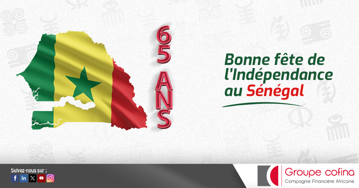 Nous souhaitons une belle célébration de la fête de l’Indépendance à tout le peuple sénégalais.

#GroupeCofina #senegal #FetedeLindependance #4avril
