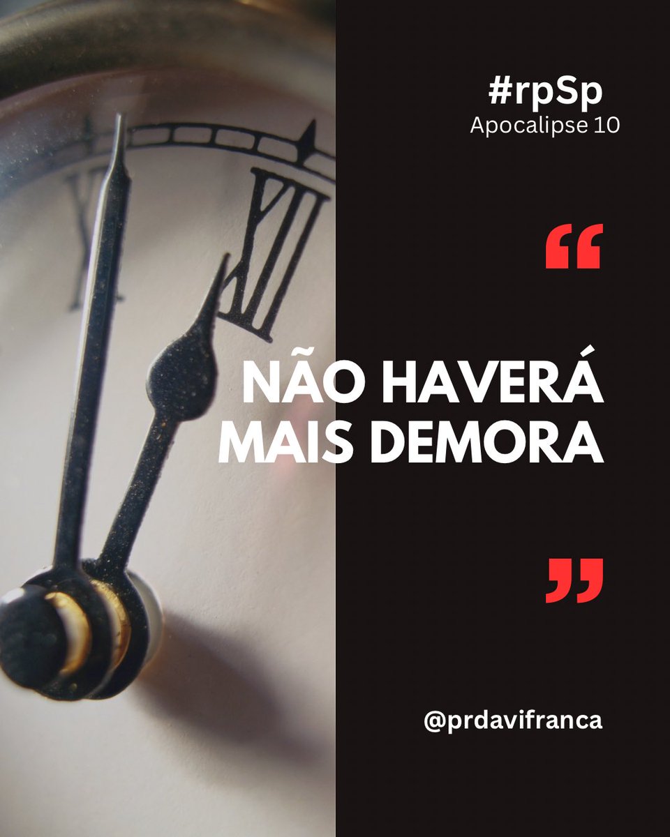 Davi França (@prdavifranca) on Twitter photo #rpSp | Apocalipse 10
O que importa agora não é quanto tempo falta pra Jesus voltar e sim quanto tempo você investe para se preparar! Jesus em breve virá!
#Fé #relacionamentos #EuVou #Bíblia #liderança <a href="/iasd/">Adventistas Brasil</a> <a href="/AdventistasBaSe/">Adventistas Bahia Sergipe</a> #rpSp | Apocalipse 10
O que importa agora não é quanto tempo falta pra Jesus voltar e sim quanto tempo você investe para se preparar! Jesus em breve virá!
#Fé #relacionamentos #EuVou #Bíblia #liderança <a href="/iasd/">Adventistas Brasil</a> <a href="/AdventistasBaSe/">Adventistas Bahia Sergipe</a>