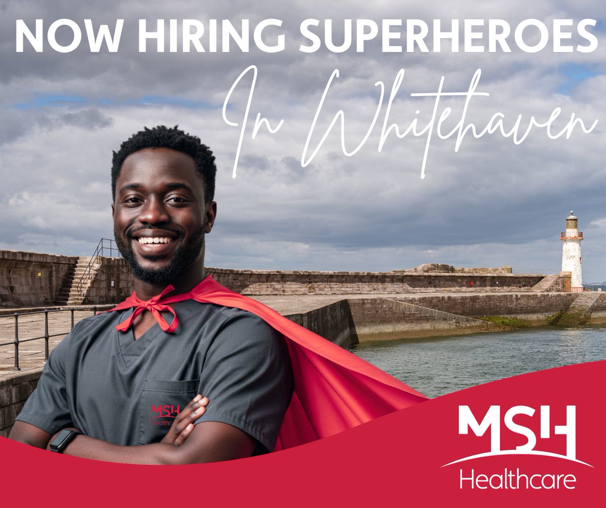 MshHealthcare's tweet photo. Attention #Whitehaven #Cumbria!  We are expanding our services and looking to fill multiple immediate vacancies - explore a career in a care and learn how you can be a superhero every day - and get paid for it! 

Apply easily online: https://t.co/MMrZlEgw8Q https://t.co/tCYfxk8jq1