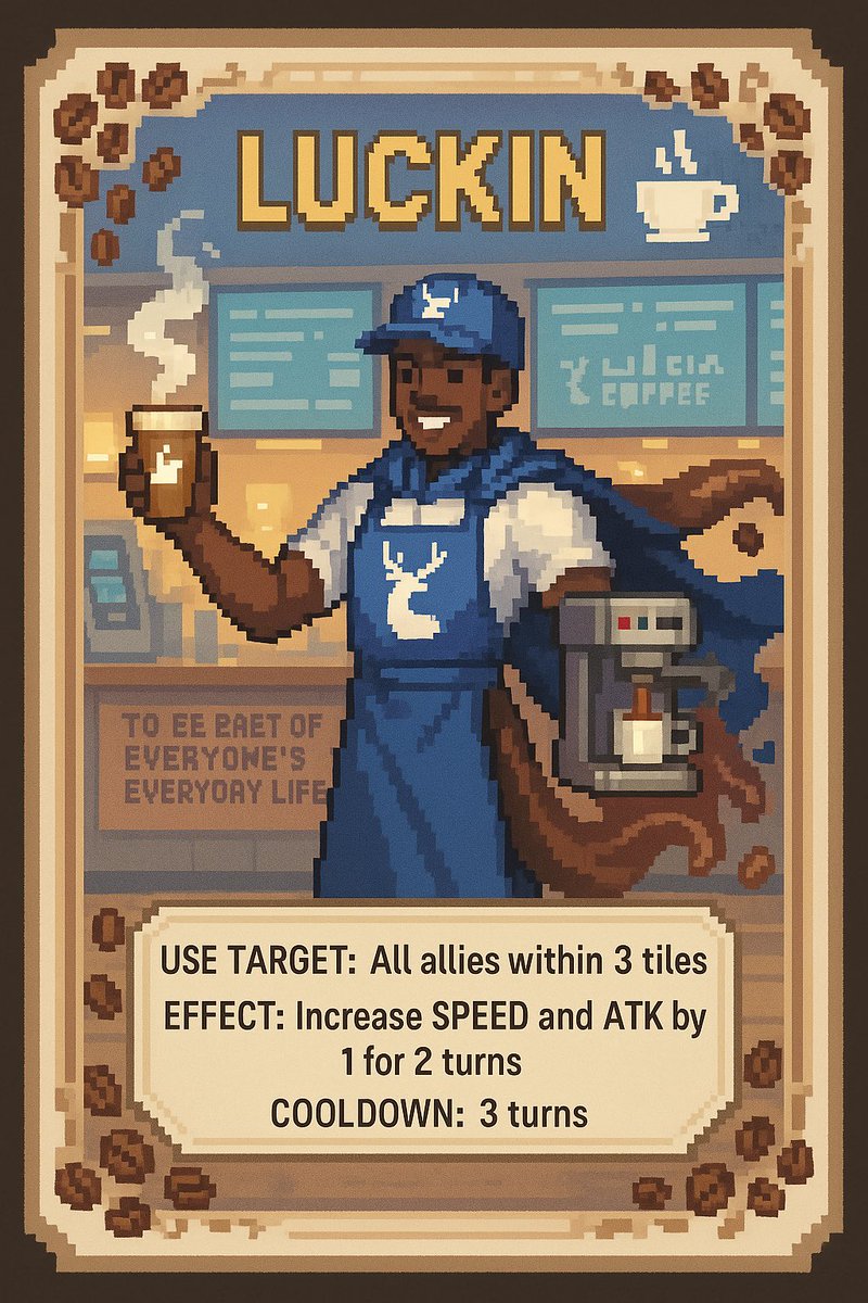 These pixel cards were created with GPT and a bit of imagination.
Each character is unique, every skill has its own twist.
From Nugget Hero to RTX4090 Knight, from Snow Dark to Luckin Warrior — they're all citizens of a new world.
Creative tools are evolving. In the future,