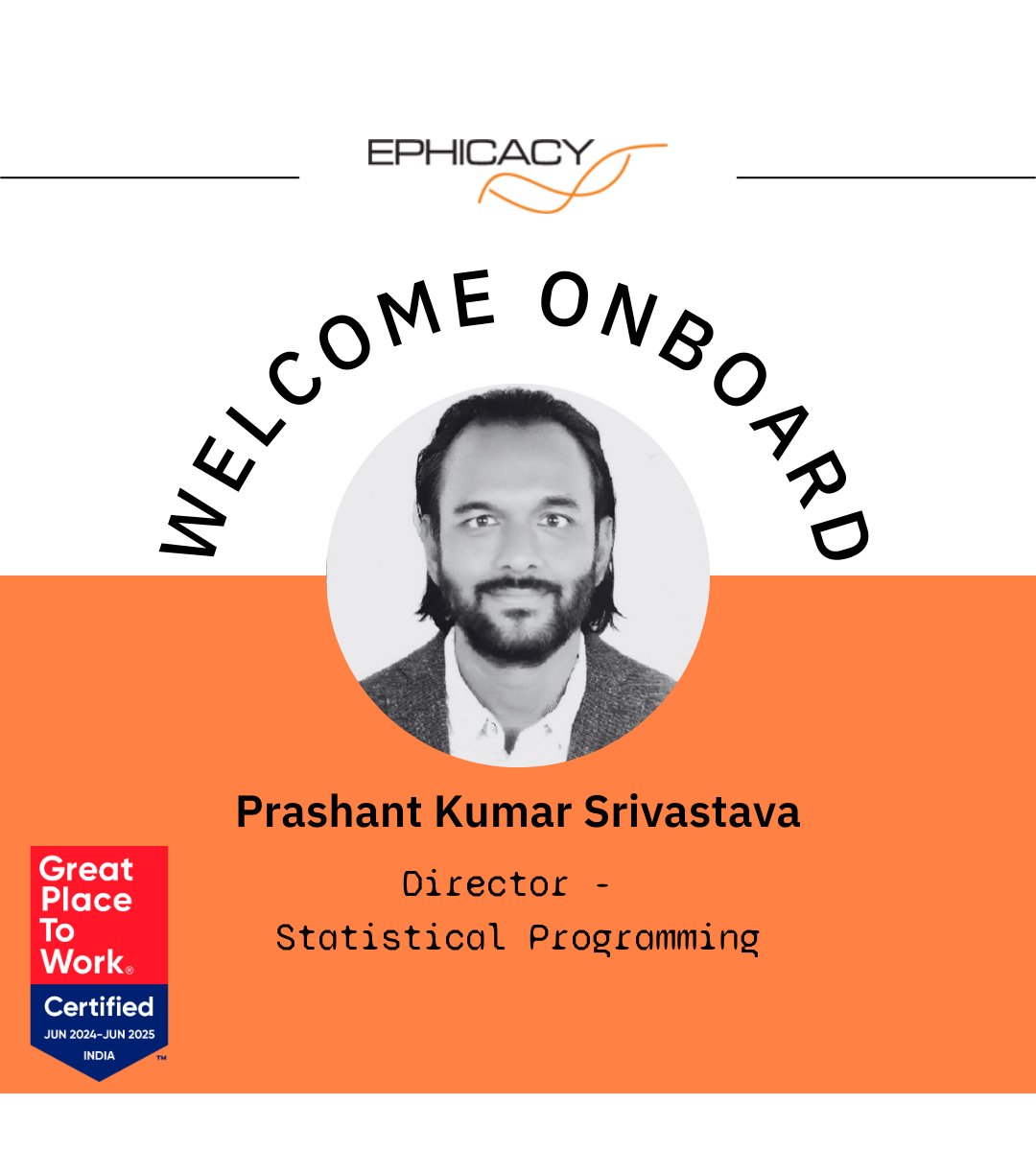 Welcome Prashant Srivastava to Ephicacy!

We are thrilled to welcome Prashant Srivastava as Director - Statistical Programming at Ephicacy!

#WelcomeToEphicacy #NewTeamMember #InnovateWithEphicacy #GPTW #Ephicacy