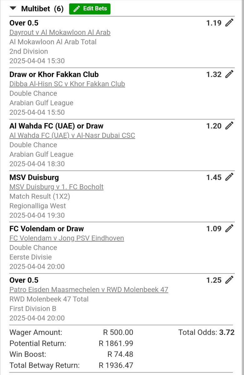 LuckyDoubles's tweet image. ⏩ 3.7+ Odds ⚽ Kick off: 15:30 ⚽ ✌️
Bet Code: X9595D6B6
#betcode #sportsbettingpicks
