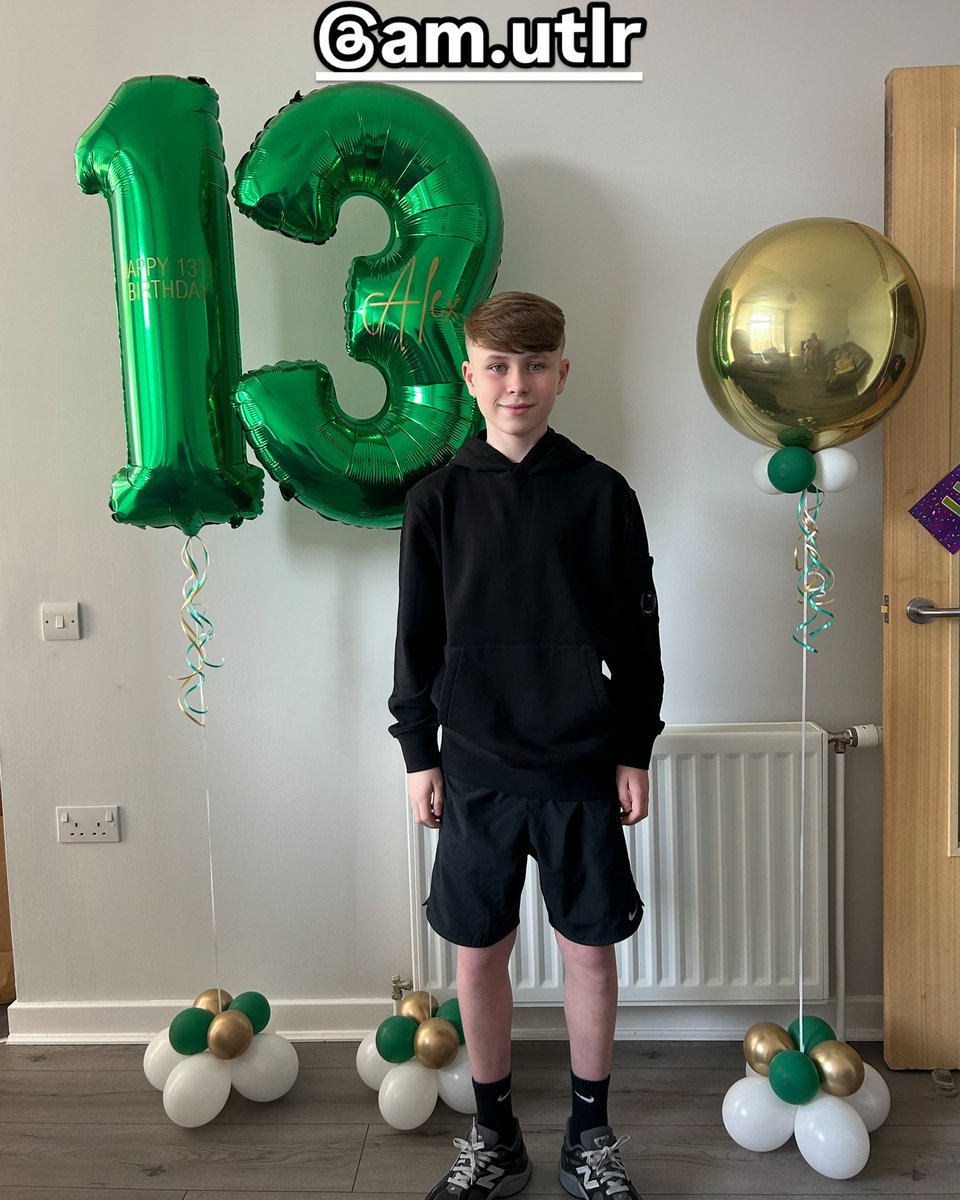 Happy 13th birthday to our bhoy Alex 🥳🎂💚we are so super proud of you in everything you do, you’ve overcome a lot but one thing you have in abundance is resilience 💪🏼 keep working hard and believe in yourself as much as we do 🌟 love you all the world 🌍 and more 💚