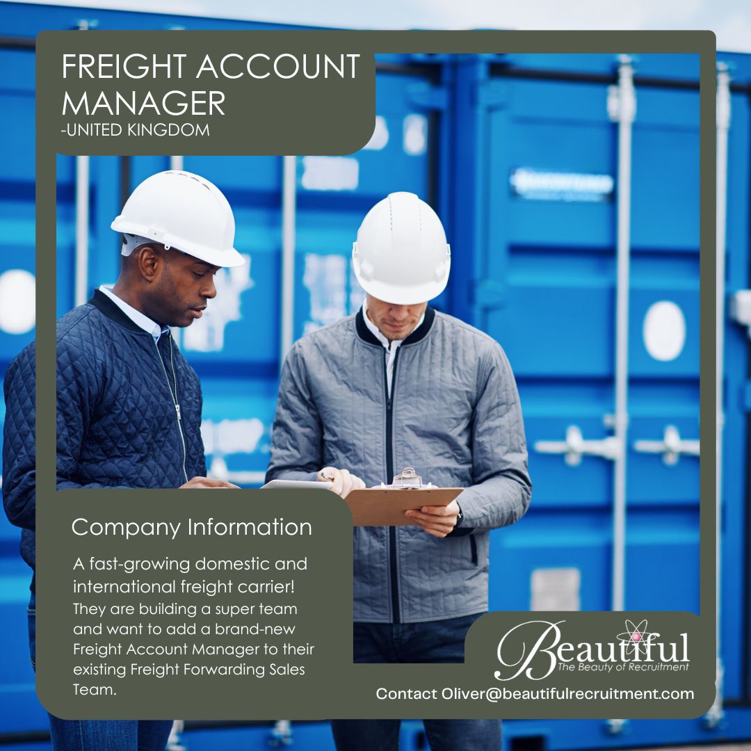 langtonbeauty's tweet image. We are recruiting a Freight Account Manager for our client, a fast-growing domestic and international freight carrier! If you have 5 years of experience please contact us today.
zurl.co/o1QVz
#FreightManager #UK #BeautifulRecruitment