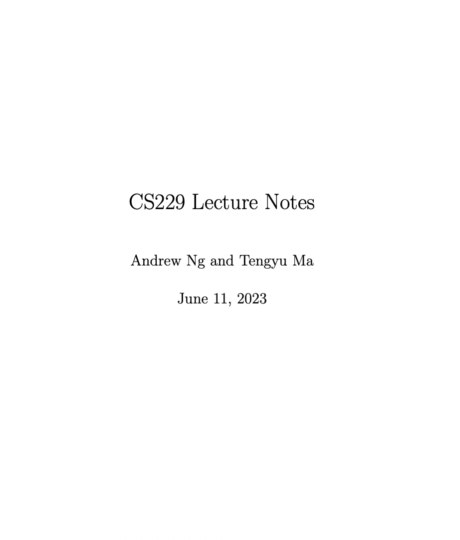 swapnakpanda's tweet photo. Stanford’s Machine Learning - by Andrew Ng

A complete lecture notes of 227 pages. Available Free.