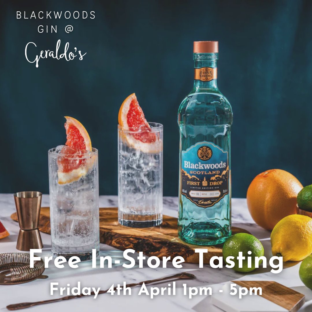 Don't forget, you can join us this afternoon for a FREE in-store tasting of Blackwoods Gin! First Drop was the first spirit distilled at Blackwoods and it's a truly remarkable gin. Visit us from 1pm to meet James and learn more!