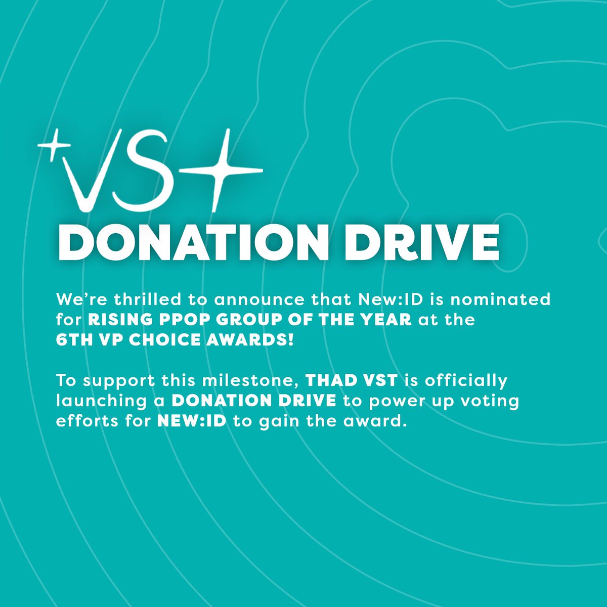 ThadVST's tweet photo. [💰] #TTO_Bank 

Thaddybears &amp; NewDAYs, we are now officially opening a DONATION DRIVE to boost voting efforts for NEW:ID on the 6TH VP CHOICE AWARDS! ✨

To donate, visit the link below! 
🔗: https://t.co/SzgNGrnkP7

#NewIDon6thVPCA 
#New_ID #뉴이드 @official_newID https://t.co/hZEFVBgIxu