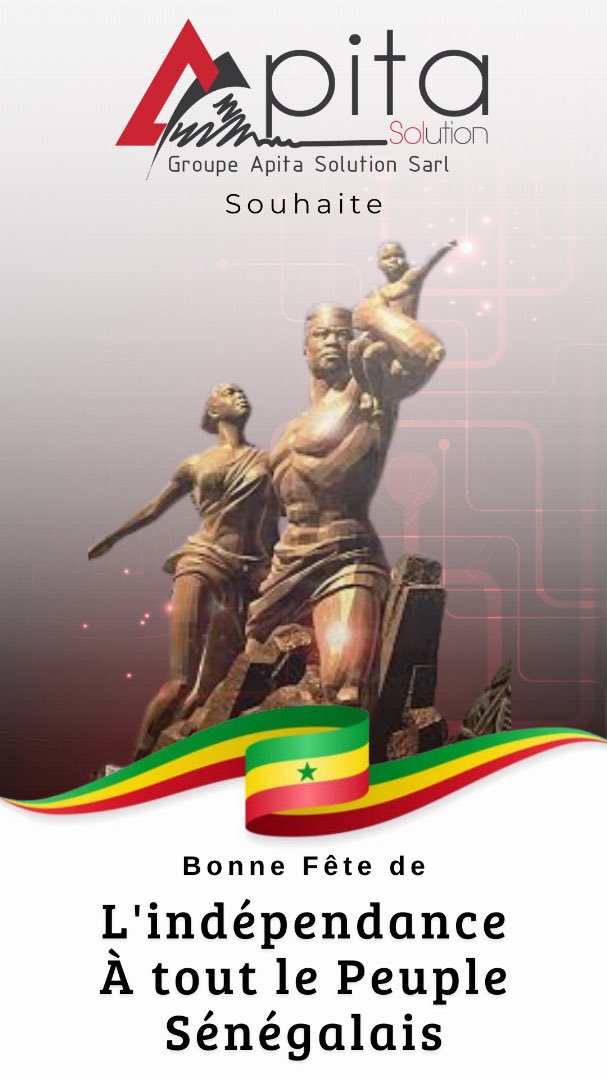 apitasn's tweet photo. Bonne fête de l’indépendance à tous ! 🎊 #Sénégal #4Avril #Indépendance #FiertéNationale https://t.co/MvKWjNjfaQ