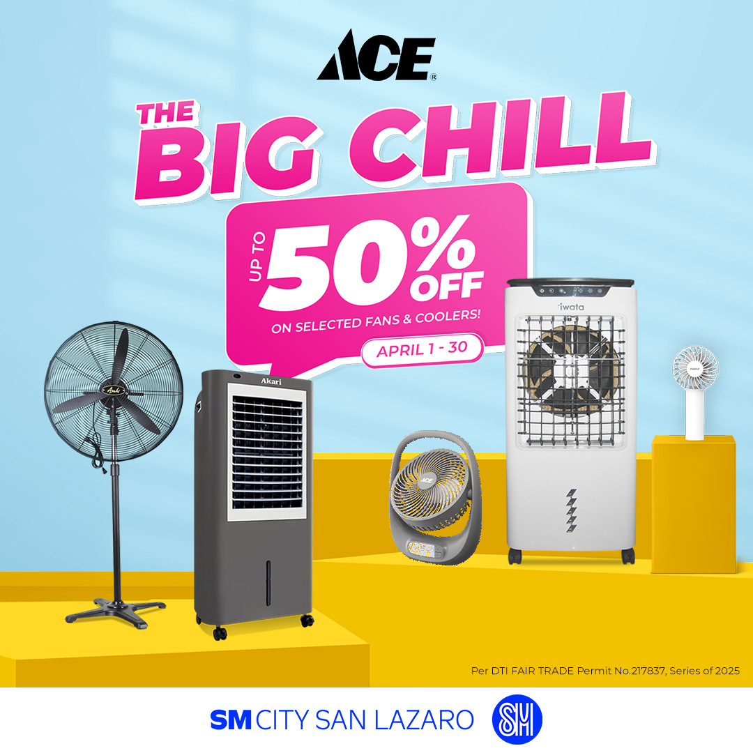 smcitysanlazaro's tweet image. Summer is heating up—time to cool down!❄️Create a breezy oasis at home with fans and coolers from The Big Chill at ACE.

📍 Get yours at ACE! Located at 2nd Level, South Wing

#ACEHardwarePH #ACEHelpful