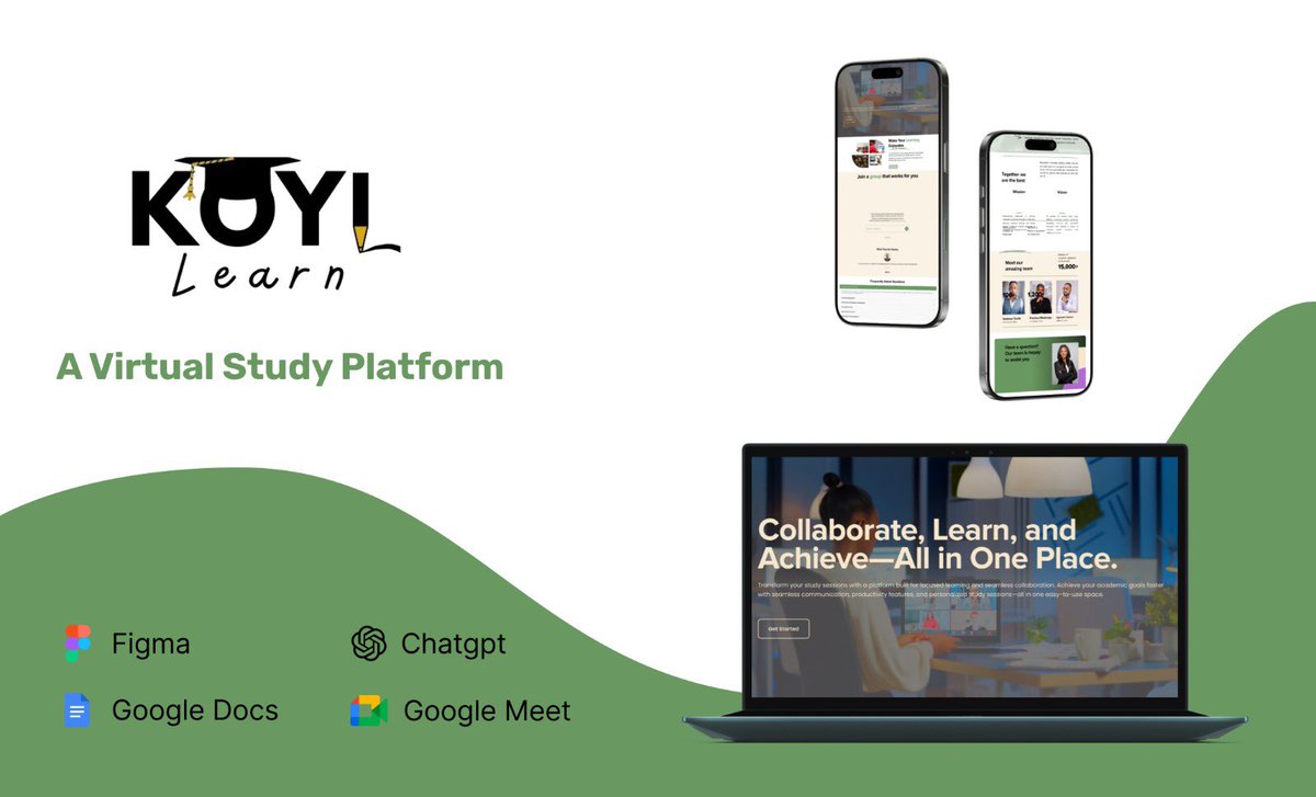 While studying at <a href="/VephlaUni/">Vephla University</a> , my team designed an online study platform, Koyi Learn , aiming to create a seamless and engaging online learning experience with features like progress tracking, resource sharing, rewards etc 
Project case study: behance.net/gallery/214466…