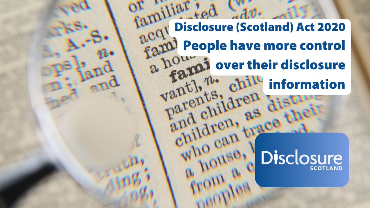 ⭐ The Disclosure Act gives you more control over your information. 

If you apply for a disclosure we need your permission to share the disclosure information with the person/ organisation who countersigned your application.

 #DisclosureAct #ScottishGovernment #Scotlandlaw