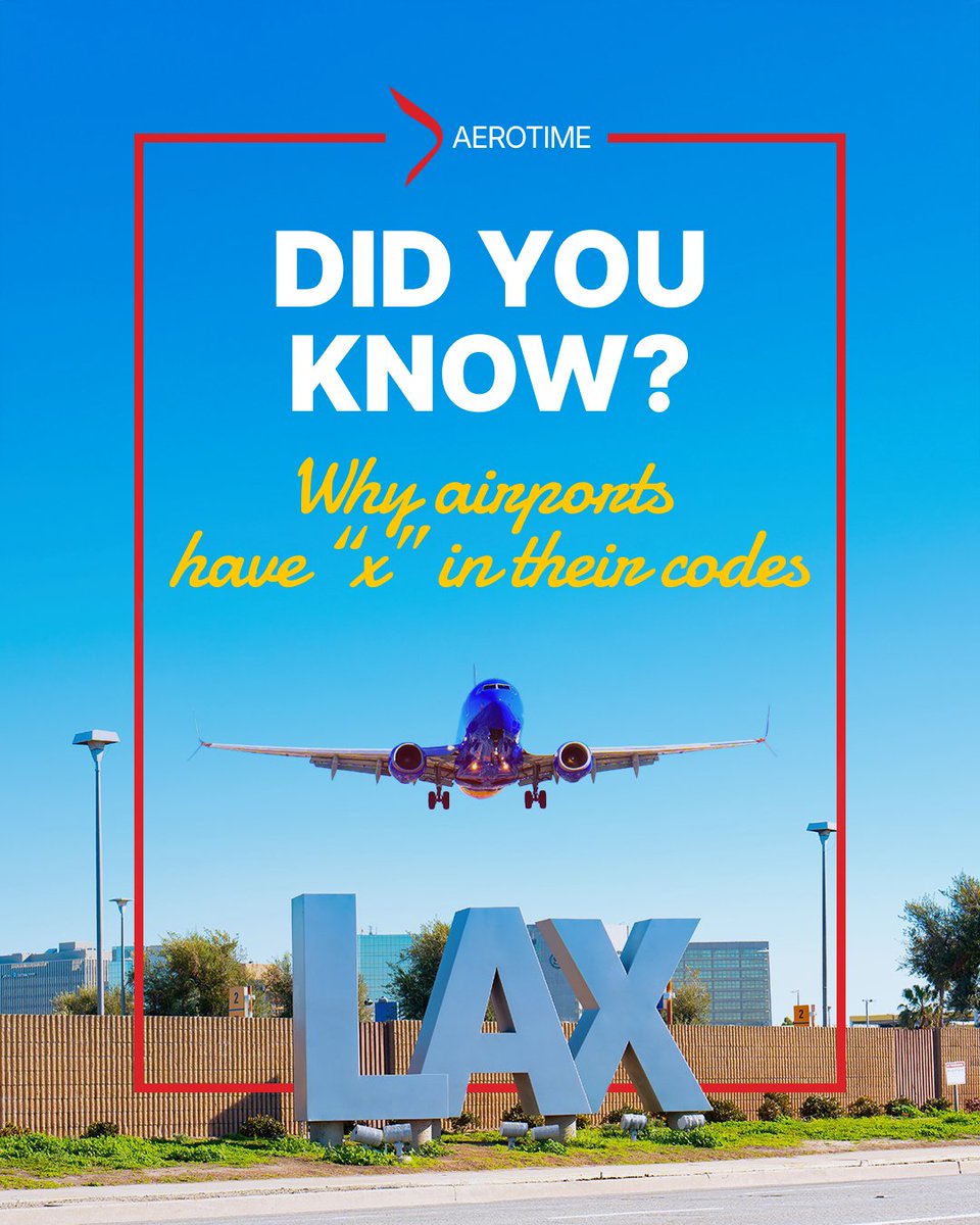AviationNews's tweet image. Ever wondered why airport codes like LAX and PDX have an “X”? When airports transitioned from two-letter to three-letter codes in the 1930s, many added an “X” as a filler. That’s how Los Angeles International Airport became “LAX.”

#DidYouKnow #AviationFacts #AeroTime
