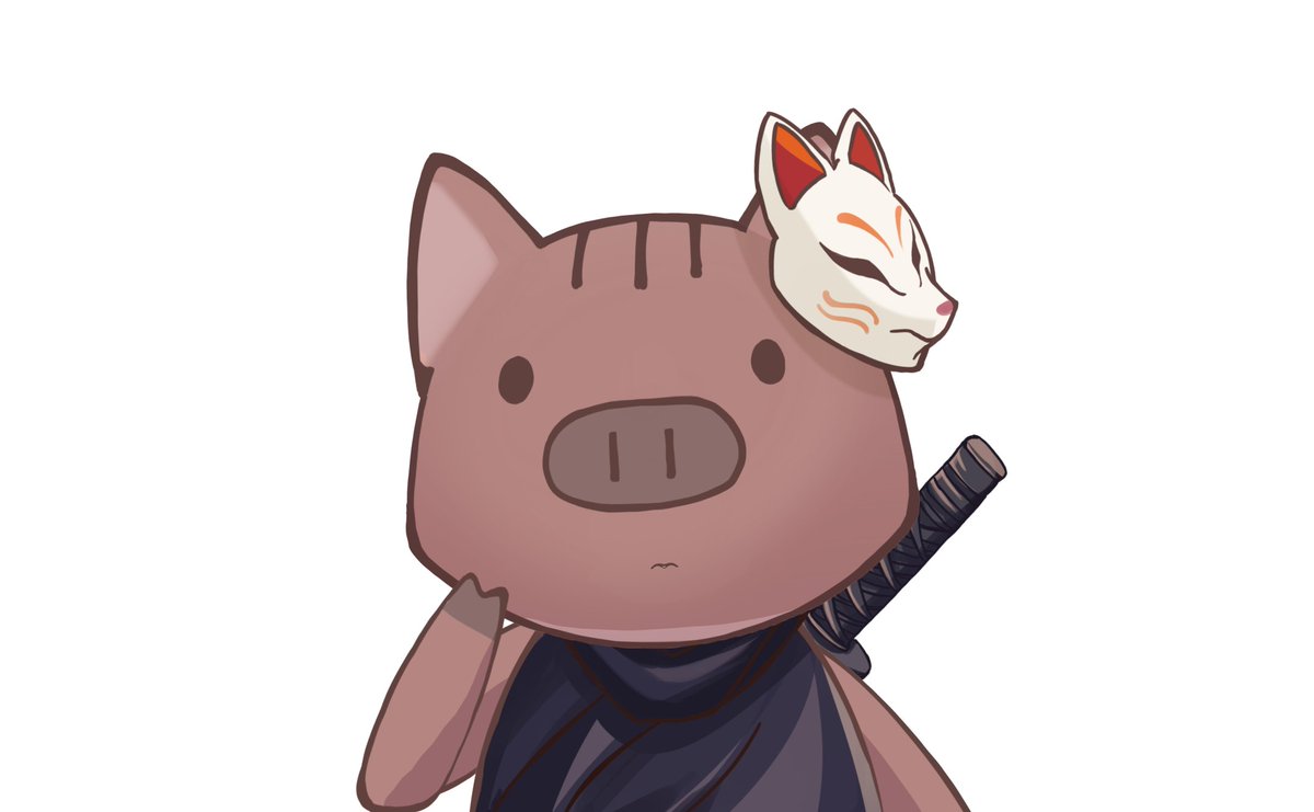 「狐面、いいよね。 」|日向夏🐗のイラスト
