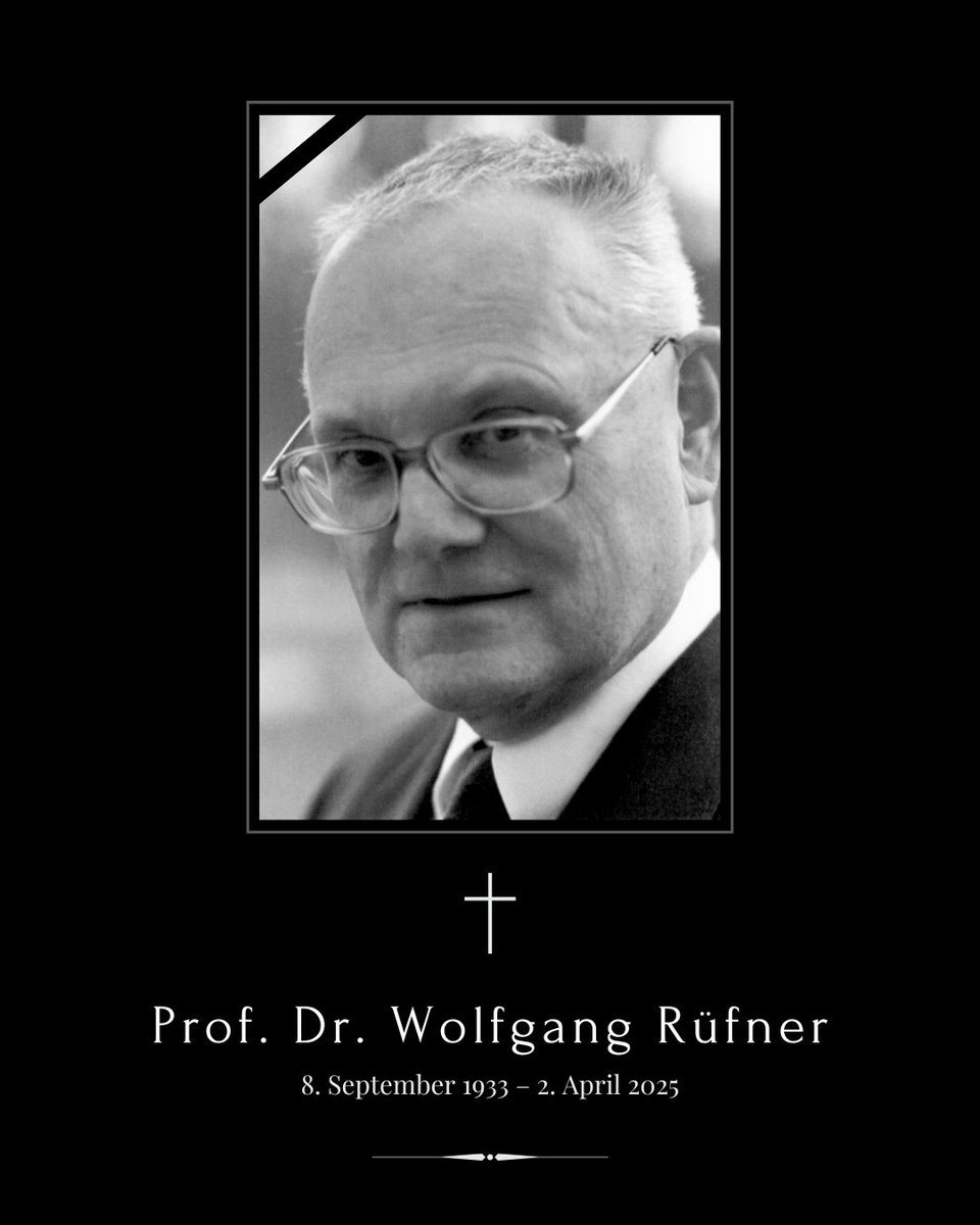 🕯 Wir trauern um Prof. Dr. Wolfgang Rüfner  

Mit großem Respekt und tiefer Dankbarkeit nehmen wir Abschied von Prof. Dr. Wolfgang Rüfner, der am 2. April 2025 im Alter von 91 Jahren verstorben ist. Als langjähriger Direktor des Instituts für Staatskirchenrecht der