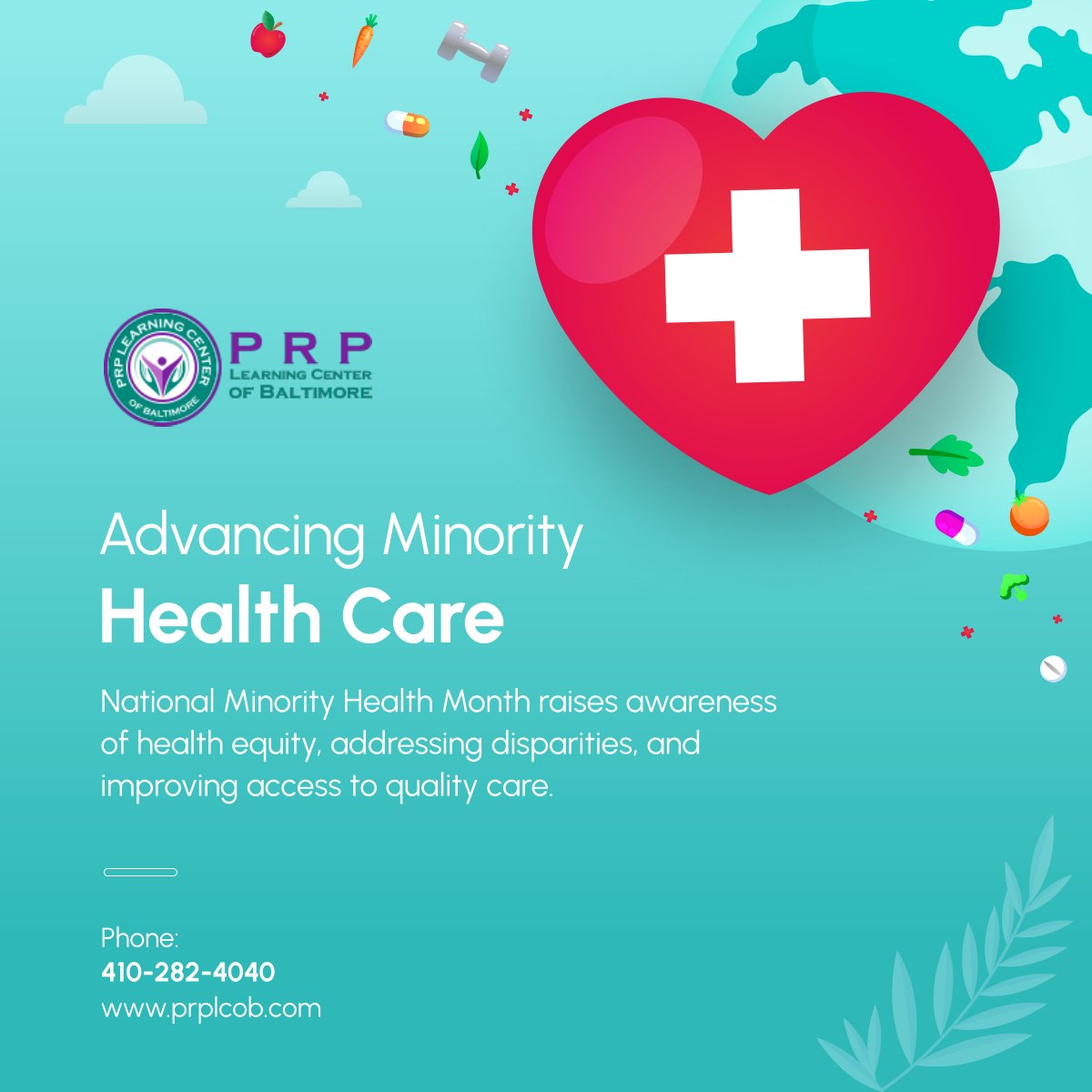 PRPLearningCoB's tweet photo. National Minority Health Month highlights the importance of health equity. Addressing disparities and ensuring access to quality care strengthens and uplifts communities.

#HealthEquity #MinorityHealth #EqualHealthcare https://t.co/kOprSwdzja