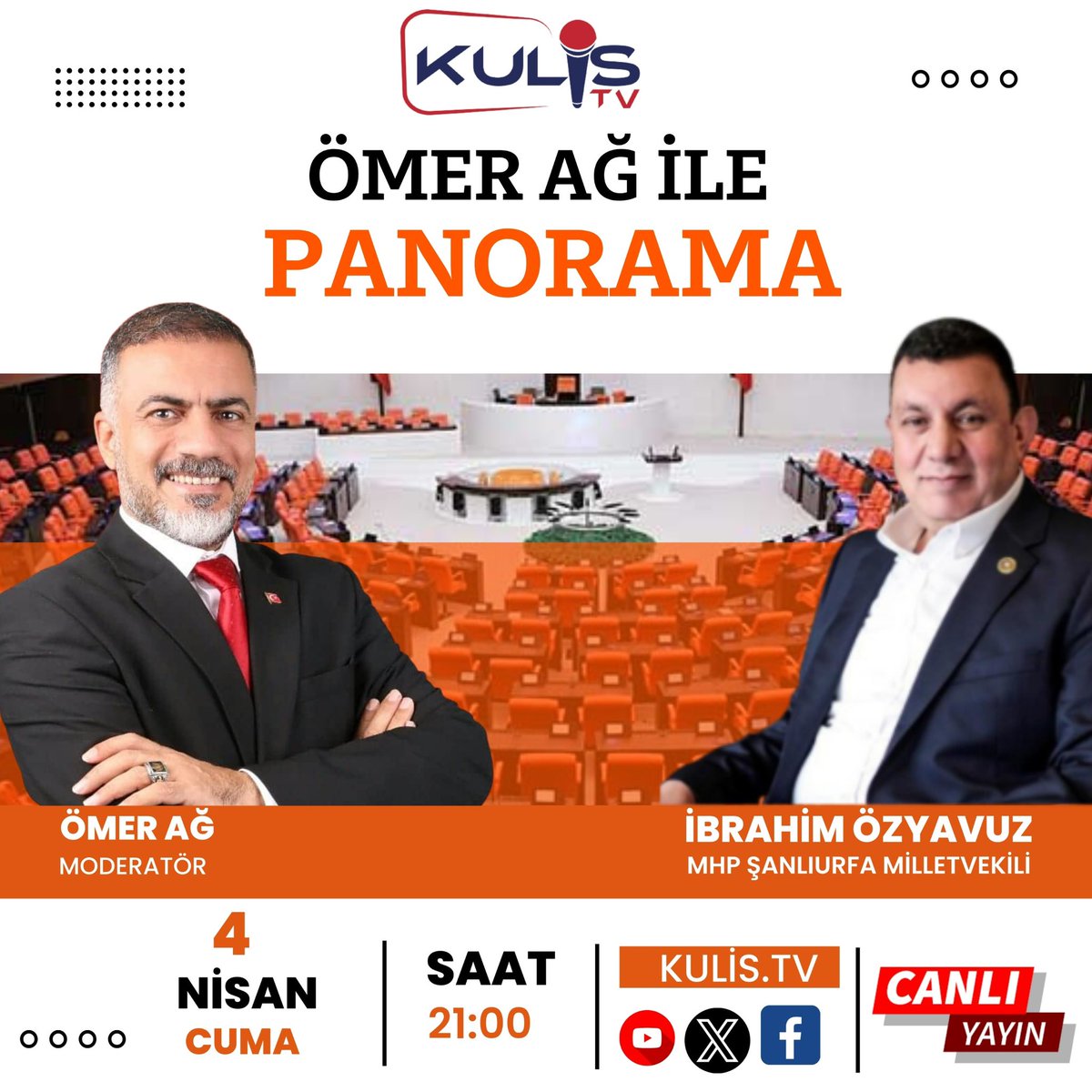Şanlıurfa Ülkü Ocakları nı rest çektiği Mhp Şanlıurfa Milletvekili İbrahim Özyavuz Mhp kurucu genel başkanı #AlparslanTürkeş in vefat yıl dönümü olan #4Nisan1997 de Başbuğ için okutulacak Mevlide katılmamak için canlı yayına çıkıyor <a href="/ayyildirim1/">Ahmet Yiğit Yıldırım</a> <a href="/E_SemihYalcin/">E. Semih Yalçın</a> <a href="/buyukataman/">İsmet Büyükataman</a> #Urfa