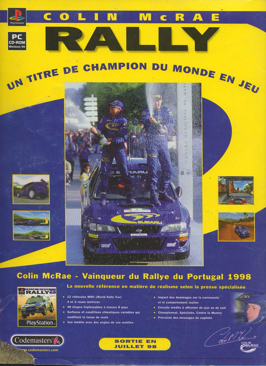 AllmightoFranky's tweet photo. La publicité papier du jour,bonjour!Pubs vues dans un #PlayerOne de 1998!#Playstation avec #GranTurismo et #ColinMcRaeRally ces pépites!#ProFoot sur Play et #PC et pour terminer #MysicalNinja starring #Goemon sur #Nintendo64 et #GameBoy!#retro #retrogaming #culturepub #80s #90s https://t.co/2XZE3UUEUl