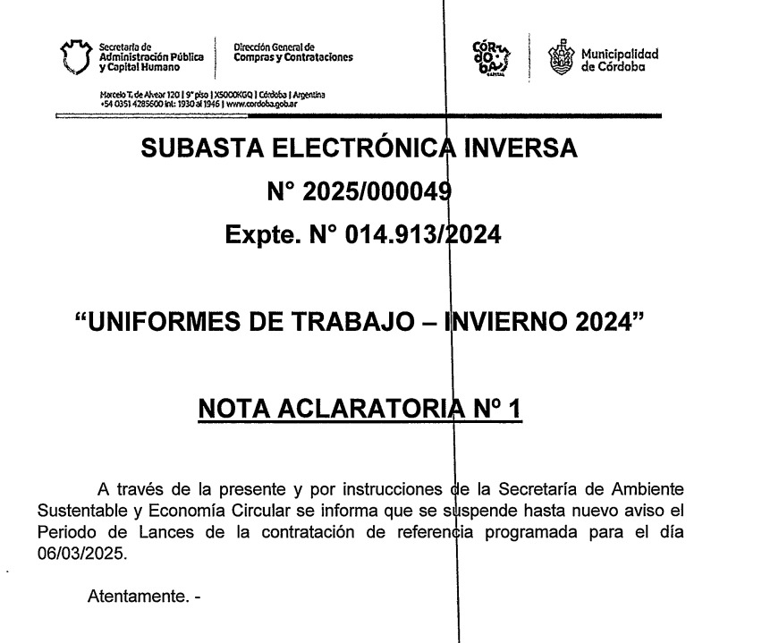 Buenas...pasaba por acá para contarles que la <a href="/MuniCba/">Municipalidad de Córdoba</a> pospuso la subasta de uniformes con el logo de la UTEP de la que hablé hace unos días (👉x.com/guielopez/stat…) . 
Pero no deja de ser interesante mirar a los oferentes...🧵(como en el arcoiris, hay sorpresa al final)