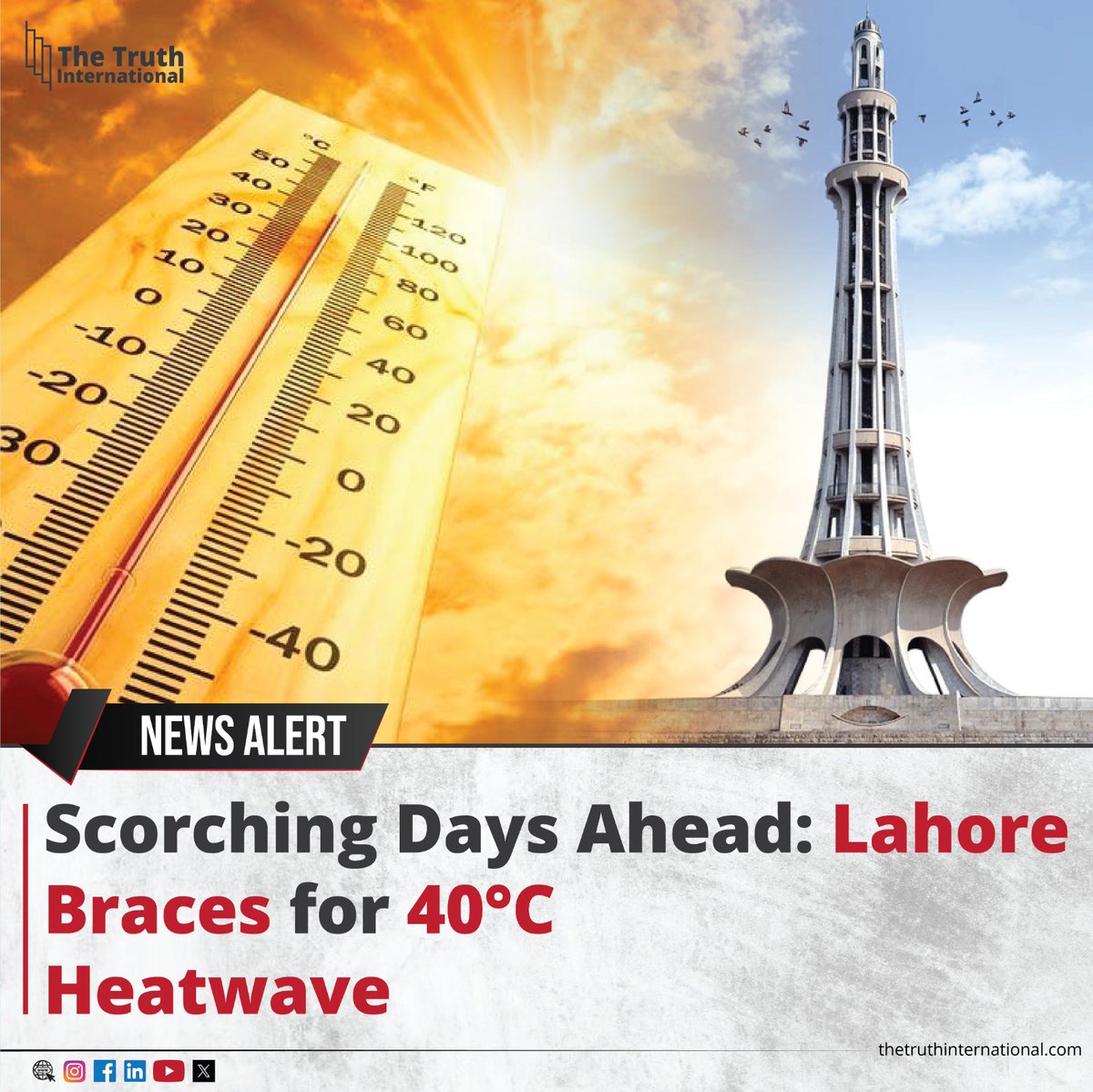 ttimagazine's tweet image. Scorching Days Ahead: Lahore Braces for 40°C Heatwave

For Detail
thetruthinternational.com/national/clima…

#scorching #days #ahead #lahore #braces #heatwave #tti