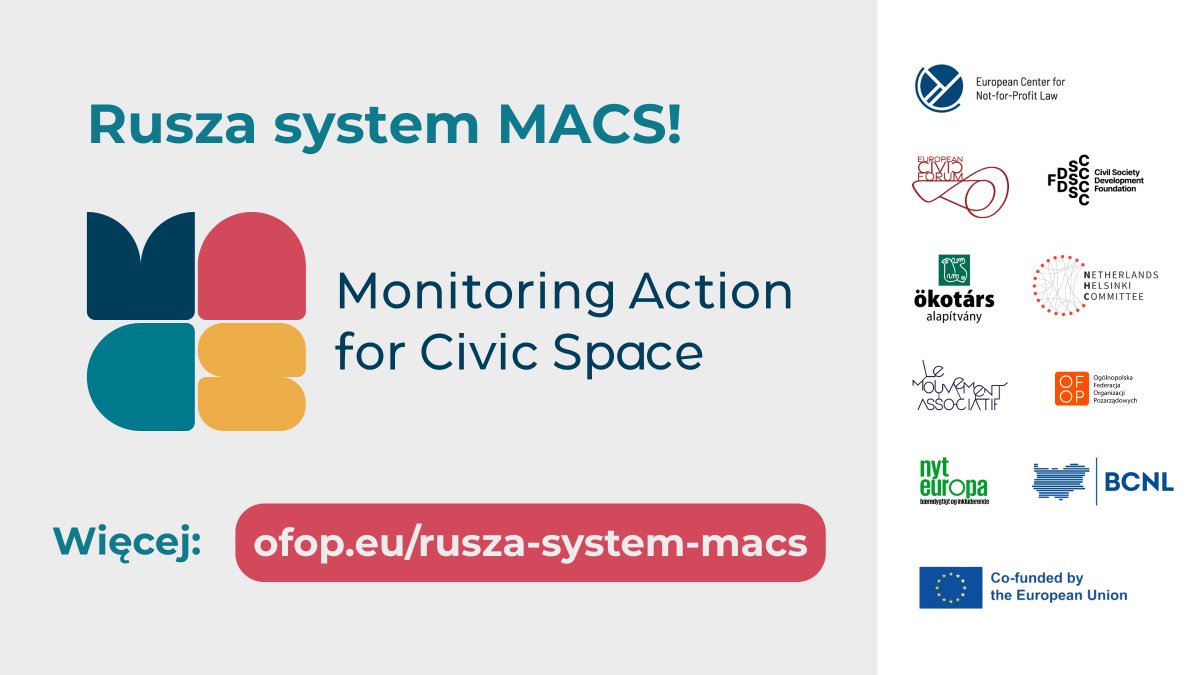 ofop_eu's tweet photo. Nowe narzędzie do monitoringu przestrzeni obywatelskiej! 👀 Sprawdź, czym jest MACS: https://t.co/RM9HsTV10S | #MACS #MówimyOEuropie #OFOP #Sieciujemy #Interweniujemy #Wspieramy https://t.co/7sGd7vnPFL