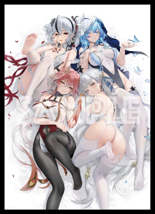 COMIC1☆26/エアコミ1 新作発表⑮ 龍鳳花蝶 の スリーブ(一部が光ってます) や プレイマット になります! イラストレーターは hhaku() 様です。
