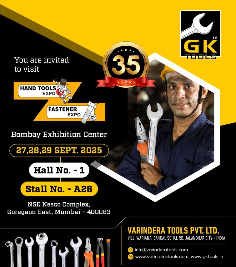 Varindera_Tools's tweet image. 🔧 We’re Exhibiting at #HandToolsExpo2025!

📍 Hall 1 | Stall A26 – Bombay Exhibition Center, Mumbai
📅 Sept 27–29, 2025

Meet Varindera Tools Pvt. Ltd. – 35+ yrs of hand tools excellence!

Explore our latest in #Spanners &amp;amp; #Fasteners 🔩