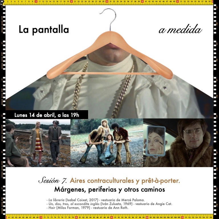 Pues en un periquete nos hemos plantado en la penúltima sesión de este taller sobre moda, política y cine. El lunes nos asomaremos a la contracultura, a las minifaldas, los flequillos y las panas, de camino a la filosofía antisistema. Ya veréis qué buenos bailes nos pegamos.