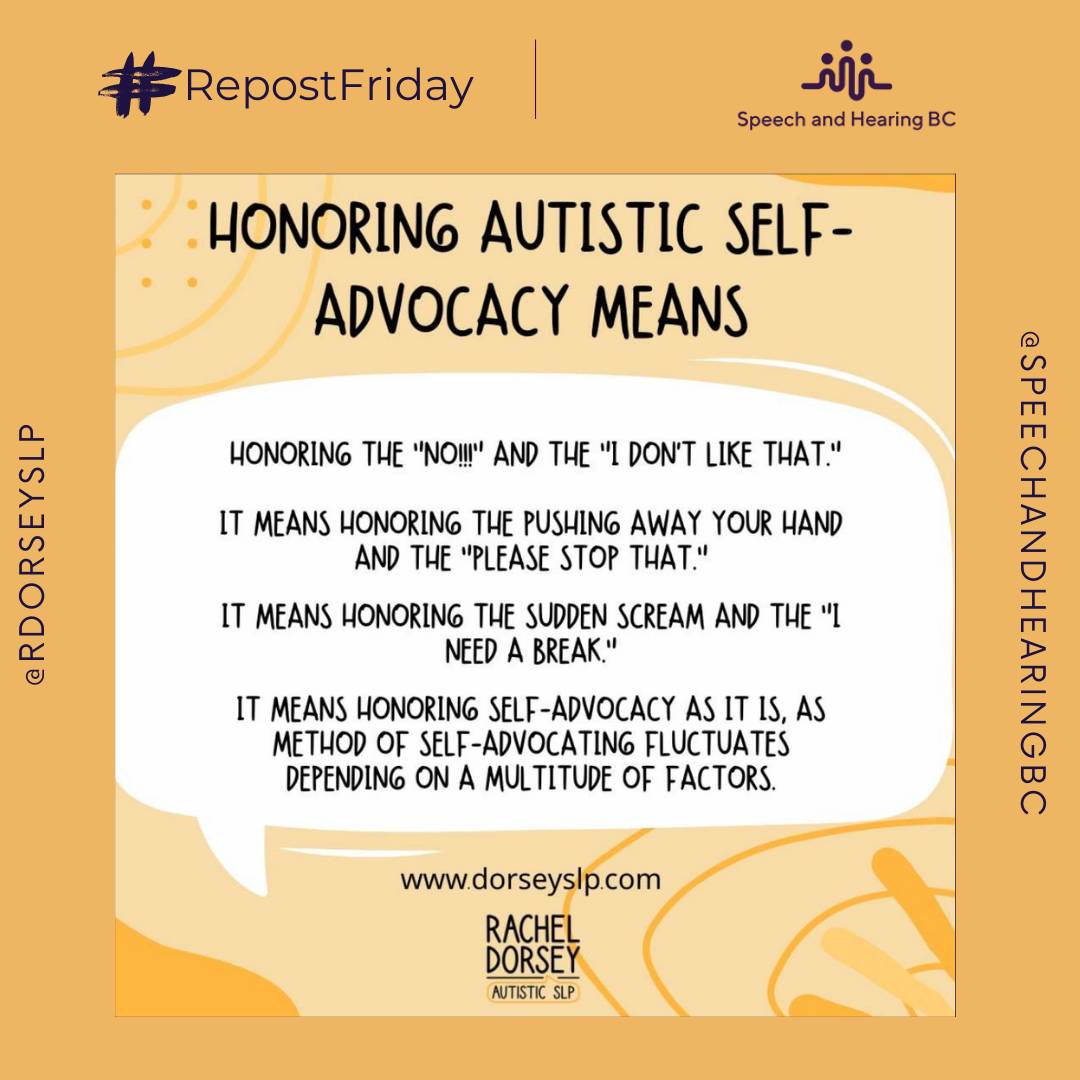 Thanks @rdorseyslp for outlining what honouring autistic self-advocacy looks like! 🧡