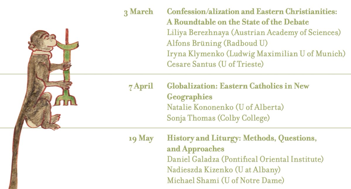 Join us on Monday at 17:30 CET / 11:30 ET for a conversation on 
GLOBAL EASTERN CATHOLIC DIASPORAS 
with Natalie Kononenko (U of Alberta) and Sonja Thomas (Colby College).
For more info or to register, email EasternCatholicSeminar@gmail.com.