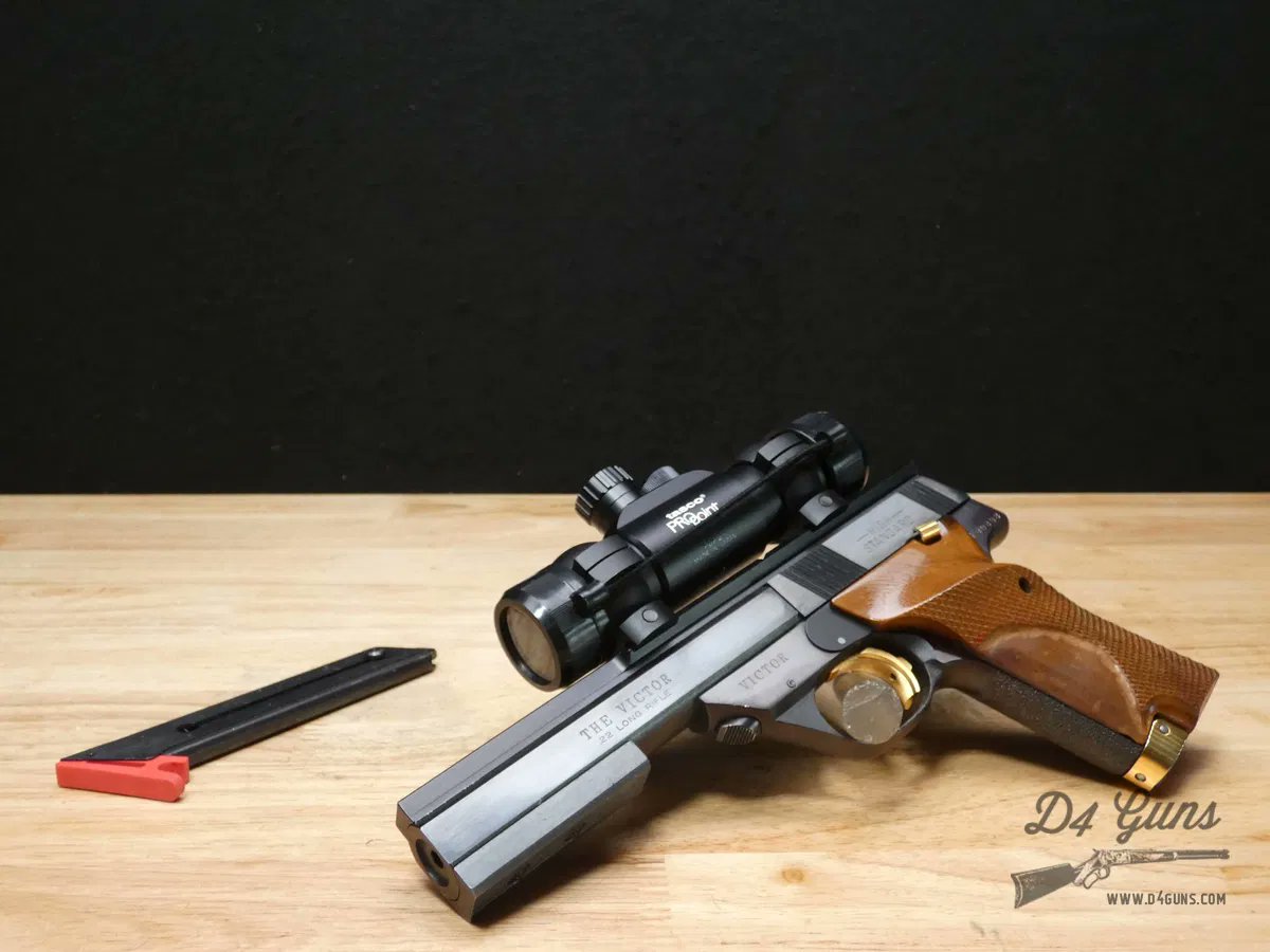 D4Guns's tweet image. 🔥 No Reserve Penny Auction – High Standard The Victor .22 LR! 🔥A legendary target pistol with a reputation for accuracy &amp;amp; performance! 🏆 Includes Tasco Pro Point red dot!💰 Bid now: gunbroker.com/item/1098027132 #HighStandard #TheVictor #TargetPistol #22LR #D4Guns