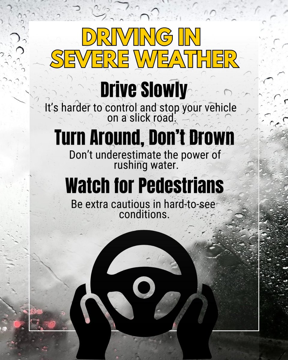 When driving during spring storms, prioritize safety on slick roads. ⤵️