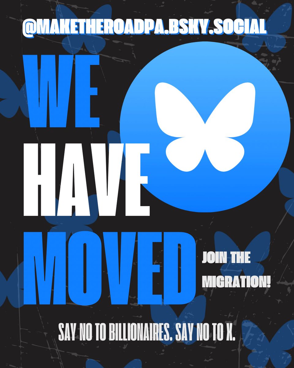 MakeTheRoadPA's tweet image. For over a decade, we’ve prioritized strengthening communities grounded in dignity and respect. It’s clear that X is no longer a platform that shares our values - so join us in the great migration to BlueSky! Onward✊🏼✊🏽✊🏿